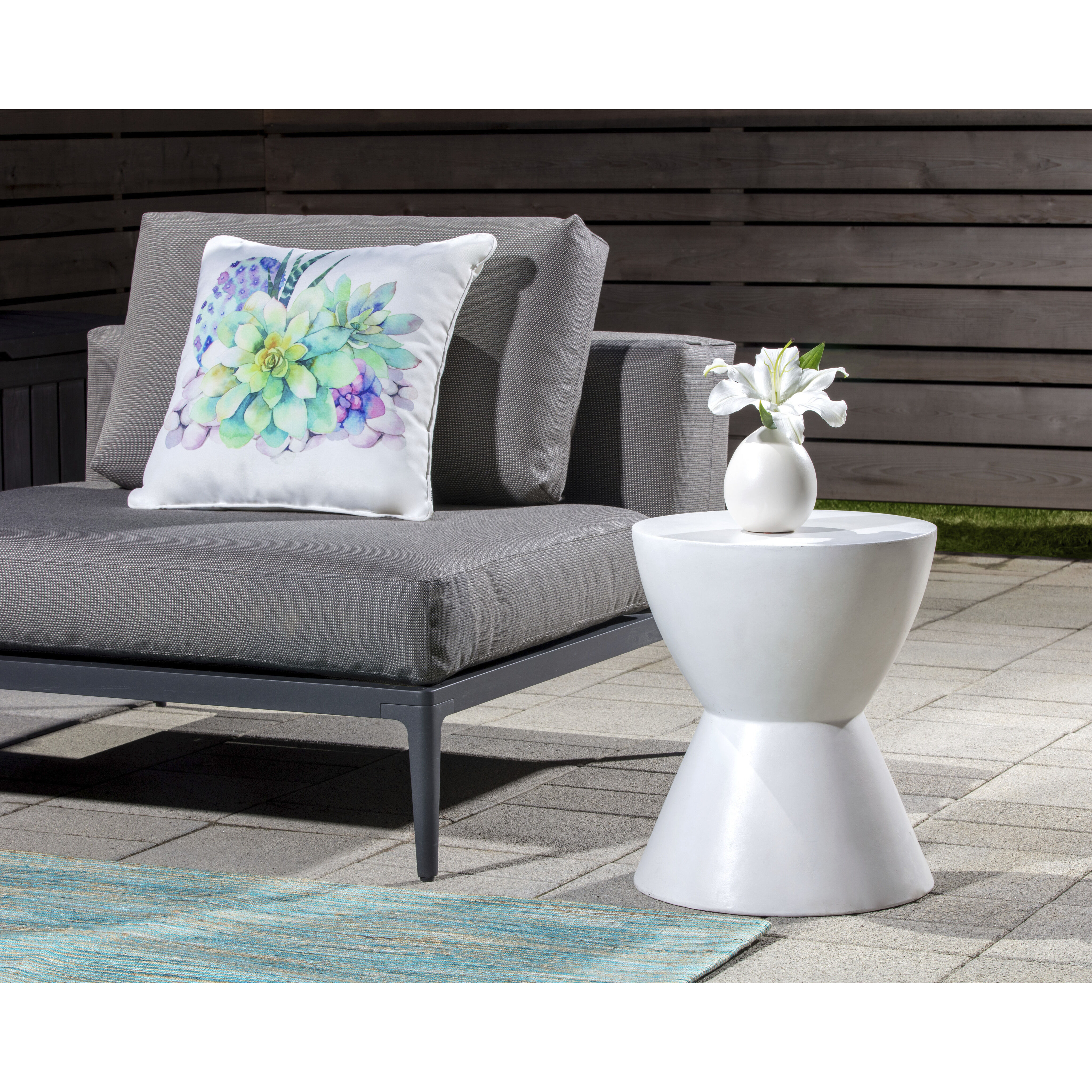 Logan 18 X 15 inch White Outdoor End Table